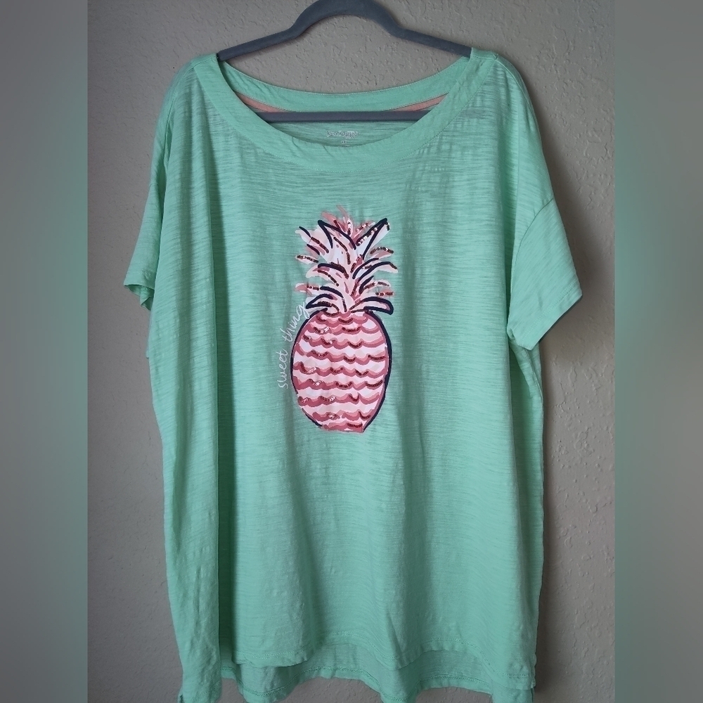 Kim Rogers Womens Shirt Top  Short Sleeve size 1X